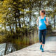 active pregnant woman running outdoor, sport during pregnancy