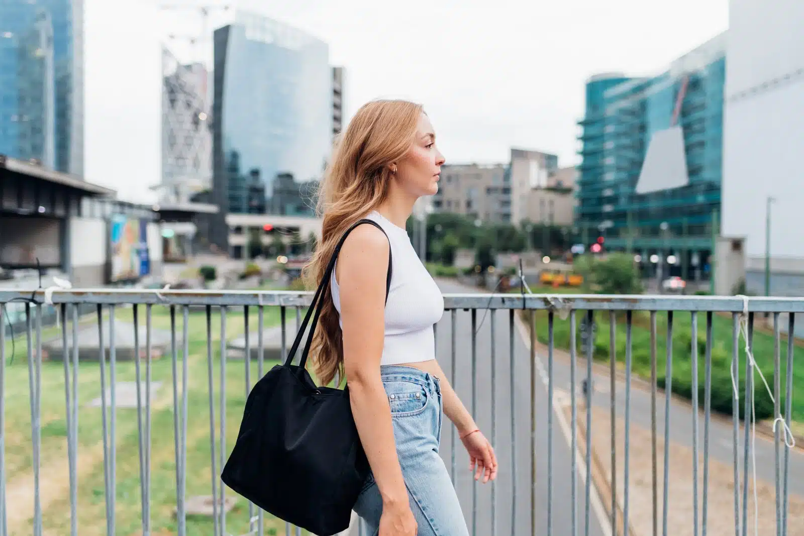 young woman caucasian walking outdoor going to wor 2024 10 18 01 30 03 utc